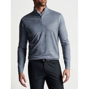 Peter Millar Perth Pullover Men’s XXL Gray Camo Performance Jacquard Quarter-Zip